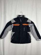 Columbia Youth Large 10/12 Full Zip Jacket Black Gray Snow Flaw Missing Hood