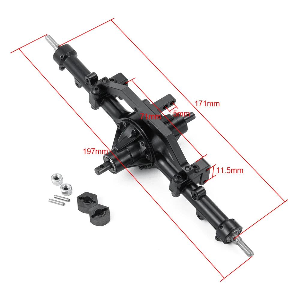 Metal Middle Central Bridge Axle For 6X6 RC 1:10  D90 Off Road Crawler Car - Image 2 of 4