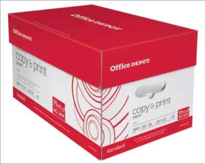 Office Depot  Multi-Use Printer & Copy Paper, 10 Reams, 8.5x11'', 5000 Sheet/Case