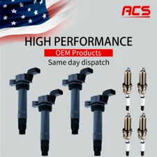 4X OEM Ignition Coil & 4X Iridium Spark Plug for 2012-2015 Chevrolet Spark UF725