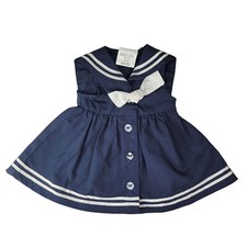 Girls Toddler Sailor Dress Blue White 2T Bow Buttons Sleeveless Easyfine Asia