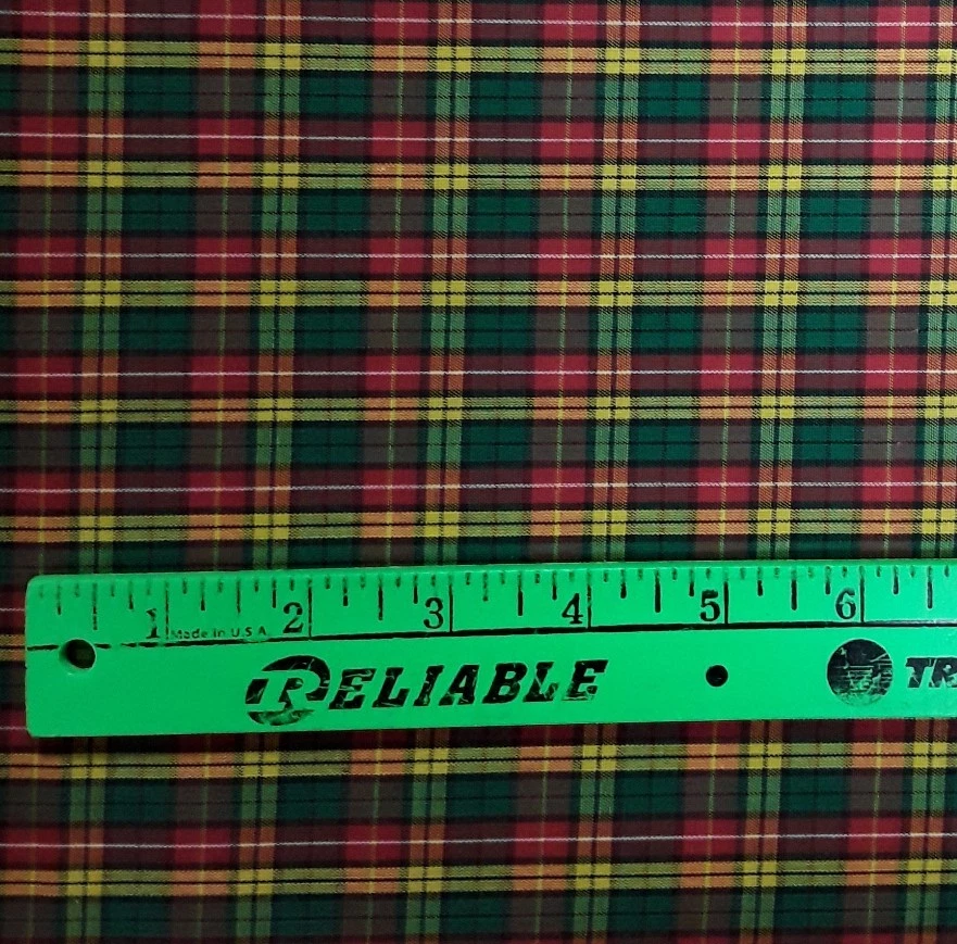 Nuevo BTYx45" 65% Poli 35% Algodón; Cuadros Tartán; Cuadros Rojo, Verde, Amarillo, Blanco Foto 2 de 2