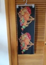 Thanksgiving Fall table runner 72" x 13" with pumpkins, corn and fruit