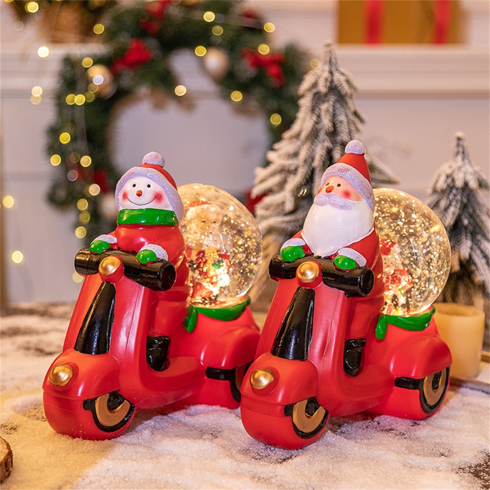 Christmas Decorations Music Box Motorcycle Santa Christmas