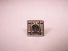 Black Cabochon Design STERLING SILVER Vintage JML Tie Tack Lapel Pin v85