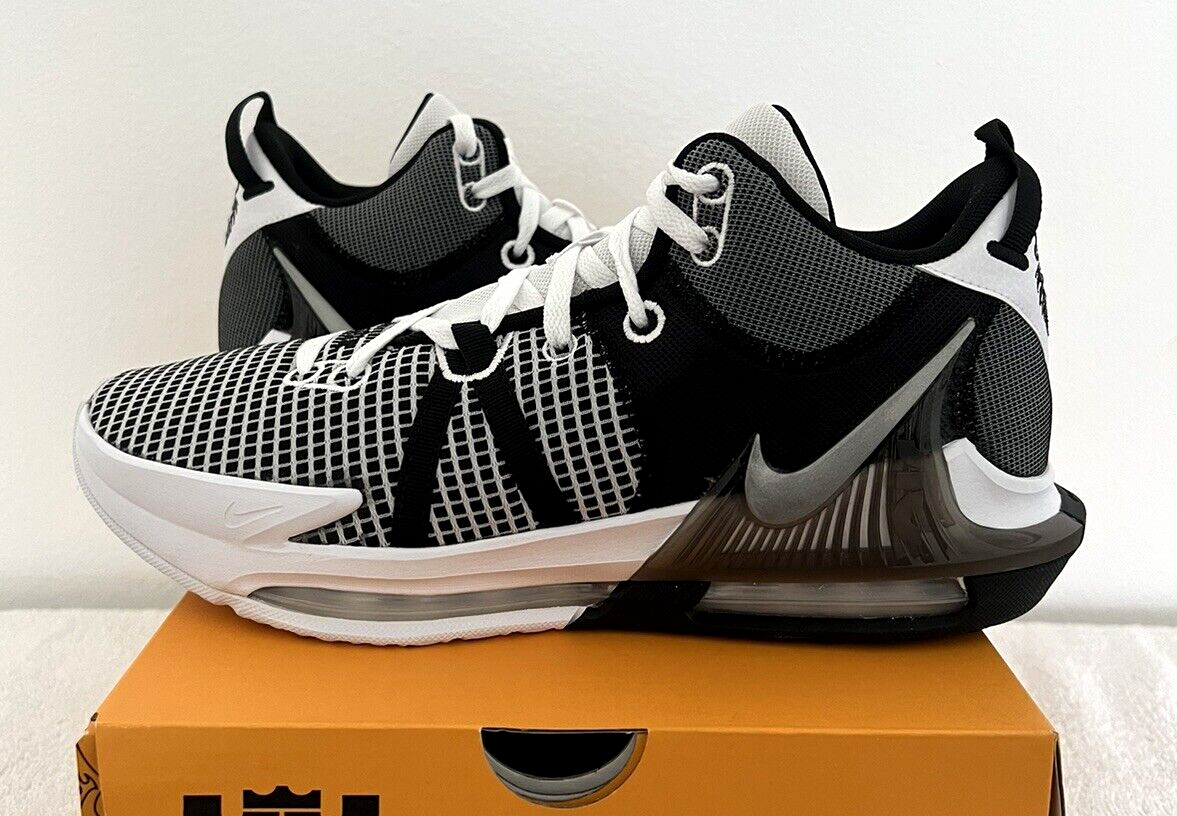 NIKE LEBRON WITNESS VII 7 WHITE BLACK MEN JAMES BASKETBALL DM1123