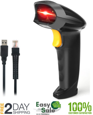 Handheld USB Barcode Scanner Wired Automatic 1D Bar Code Reader Store Warehouse