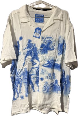 Market Malice Palace Camp Basketball Men s XXL Button Down Shirt NWT, White
