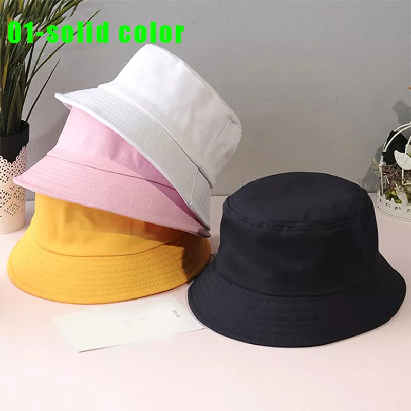 Sun Hat for Women Summer Spring Black Women Bucket Hat Casual Cotton Panama  Cap Outdoor Beach Visor Sun Hats Lady G
