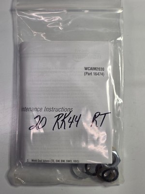 Flowserve Worcester Controls 2'' RK44 RT Ball Valve Repair Seal Kit 16474 NIB
