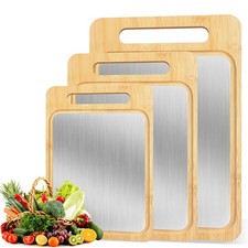 3PCS Bamboo  Titanium Cutting Board Set   Double-Sided, Durable Chopping