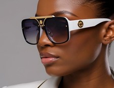 Women Oversized Chunky Square Fashion Sunglasses UV Protection Luxury Eyewear