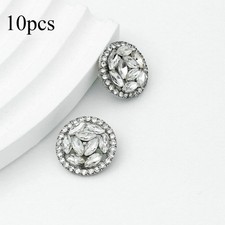 10pcs Rond Strass Boutons Argent Métal Couture DIY Loisirs Créatifs 1.8cm