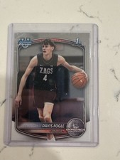 Davis Fogle 1st Chrome Prospects Rookie RC 2025-26 Bowman U Card #BCP-47 Gonzaga