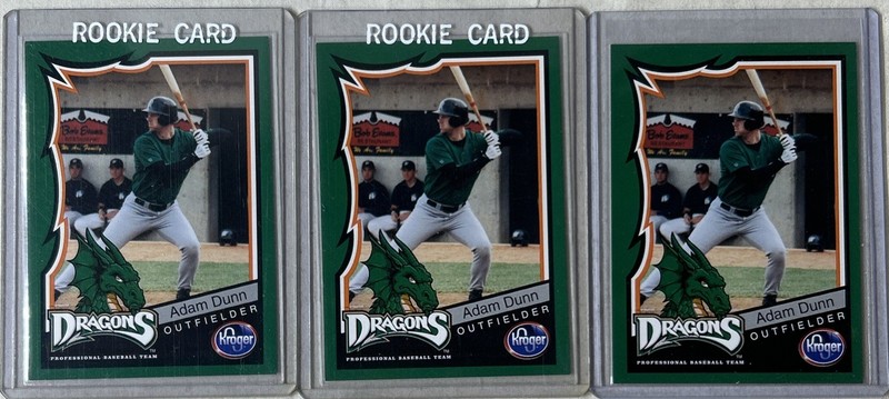 Adam Dunn 3-Card Lot 2000 Kroger Dayton Dragons Trading Cards Rookies RC Reds