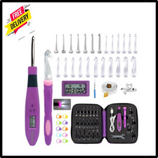Bybykoi Light Up Crochet Hooks Set with 24 Interchangeable Crochet Kit, Digital