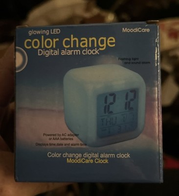 Color Change Alarm clock - Digital Alarm Mermaids Glowing 3.5'' Cube 7 Colors