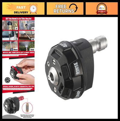 #ad 6 in 1 Pressure Washer Nozzle Tips Adjustable Multi Degree Quick Connect 4500P $37.99
