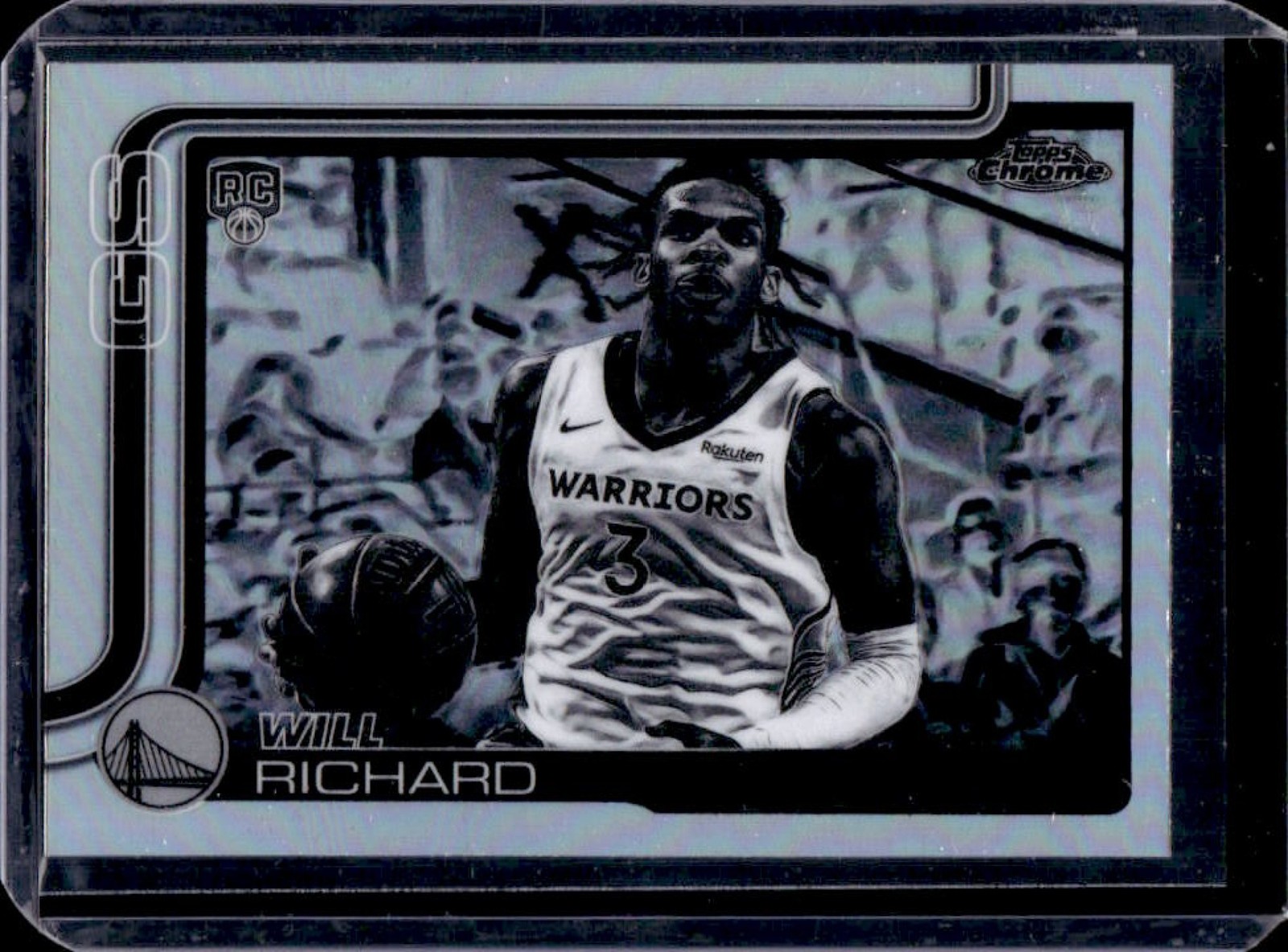 2025-26 Topps Chrome Will Richard RC Negative Refractor Rookie #287 Warriors