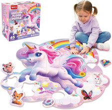 SYNARRY Unicorn Floor Puzzles for Kids Ages 4-6, Large 45 Piece Floor Puzzles fo