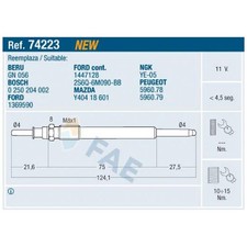 4x Glühkerze für Peugeot 3008 1 0U 307 3A/C 3E SW 3H 308 4A 4E 407 6D | 239312