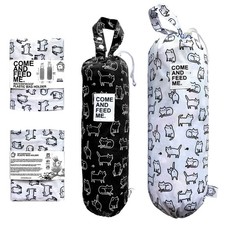 FLOCK THREE 2pcs Waterproof Plastic Grocery Trash Bag Holder B W CATS