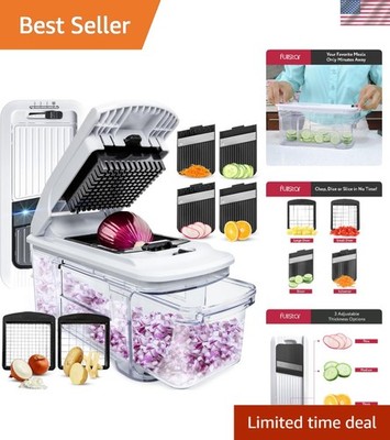 Professional 4-in-1 Mandoline Slicer with Collecting Container & Safety Features
