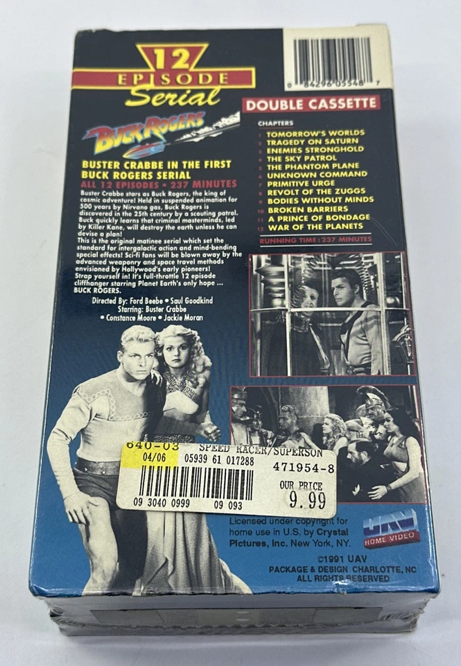 The Original Buck Rogers 12 Episode Serial VHS 1991 / 2-Tape Box Set Crabbe NEW - Image 3 of 4