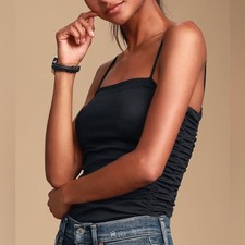 Free People On Your Side Black Bodysuit Size XS
