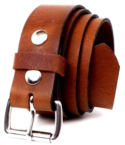 Men's Genuine BUFFALO Full Grain Leather Belt Jean Hand made in USA Amish 1.5"
