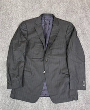 Zegna City Model Natural Comfort 100 Wool Navy Blue Blazer Pinstripe Size 54 R