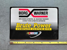 "BORG WARNER...Brute Power Complete Clutch Kits" Vintage Racing Sticker * NASCAR