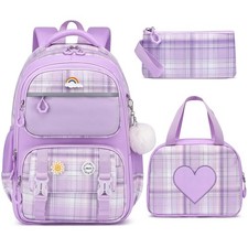 Backpack for Girls Kids Backpack with Lunch Box Bookbag for Kindergarten
