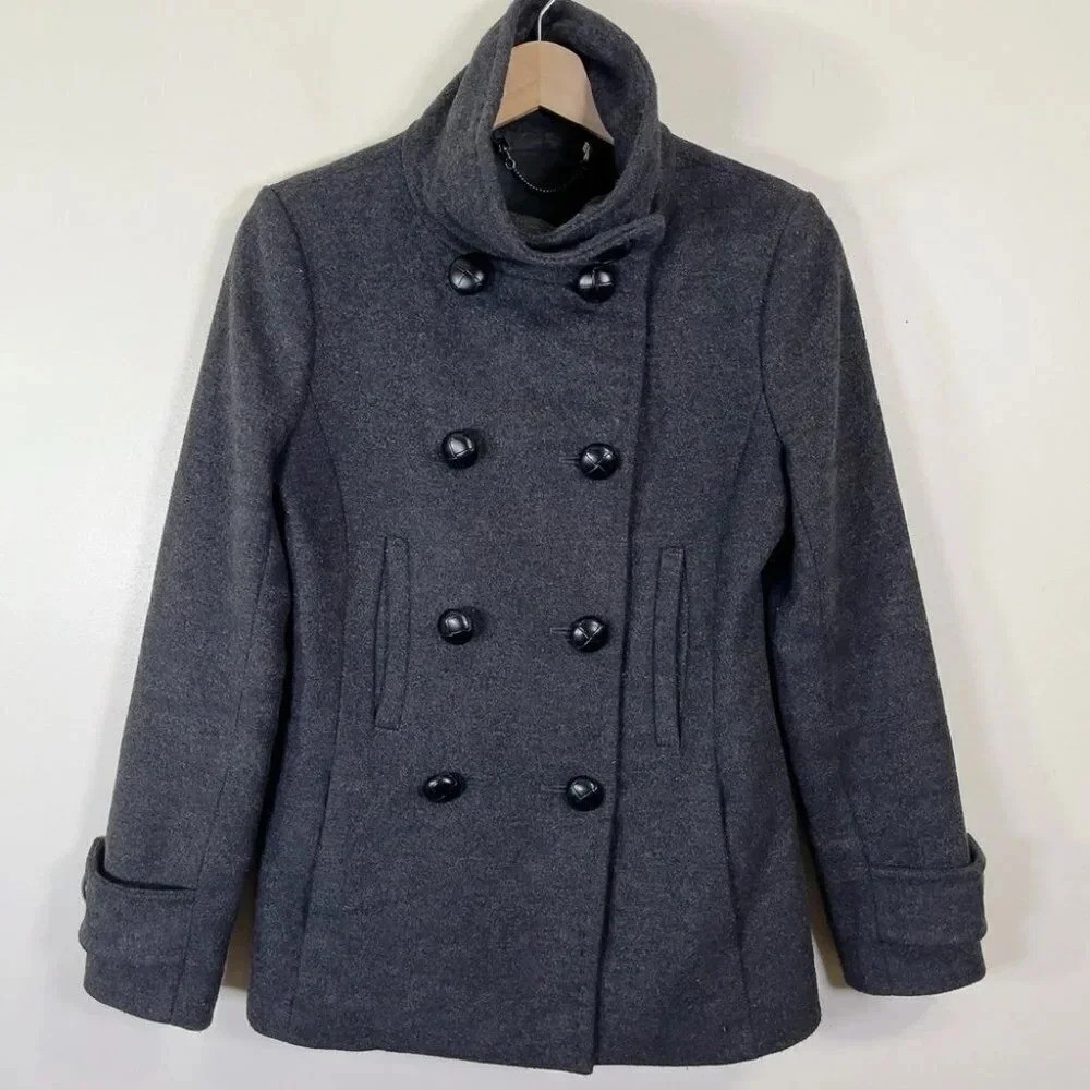 Aritzia  Womens Xsmall Talula Babaton Howell Pea Wool Coat Dark  Grey