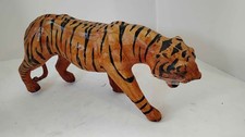 Sumatran Tiger Leather Art Wrapped Orange  Black Stripes, with 15x7" Vintage