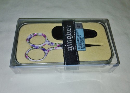 GINGHER SCISSORS DESIGNER SERIES ~ "ASHLEY" 4" EMBROIDERY ~ IN ORIGINAL BOX