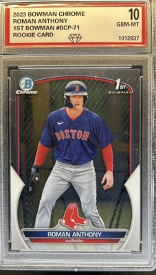 #ad 2023 Bowman Roman Anthony Chrome 1st Prospect #BCP 71 Red Sox PSA 10 GEM MINT $140.00