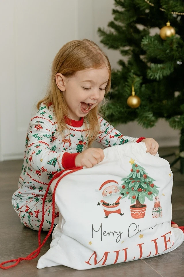 Personalised Santa Sack, Personalised Christmas Sack, Traditional theme, Santa - image 2 of 2