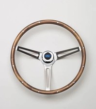 1949-95 Ford Blue Oval 15 Wood Stainless Steering Wheel Mustang Bronco F100