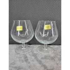 Set of 2 Luminarc France Crystal Brandy Snifter Glasses Footed Cognac Wine