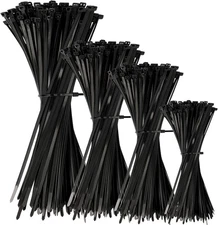 Bonison 400-Pack Black Assorted Nylon Cable Zip Ties (UV Resistant)