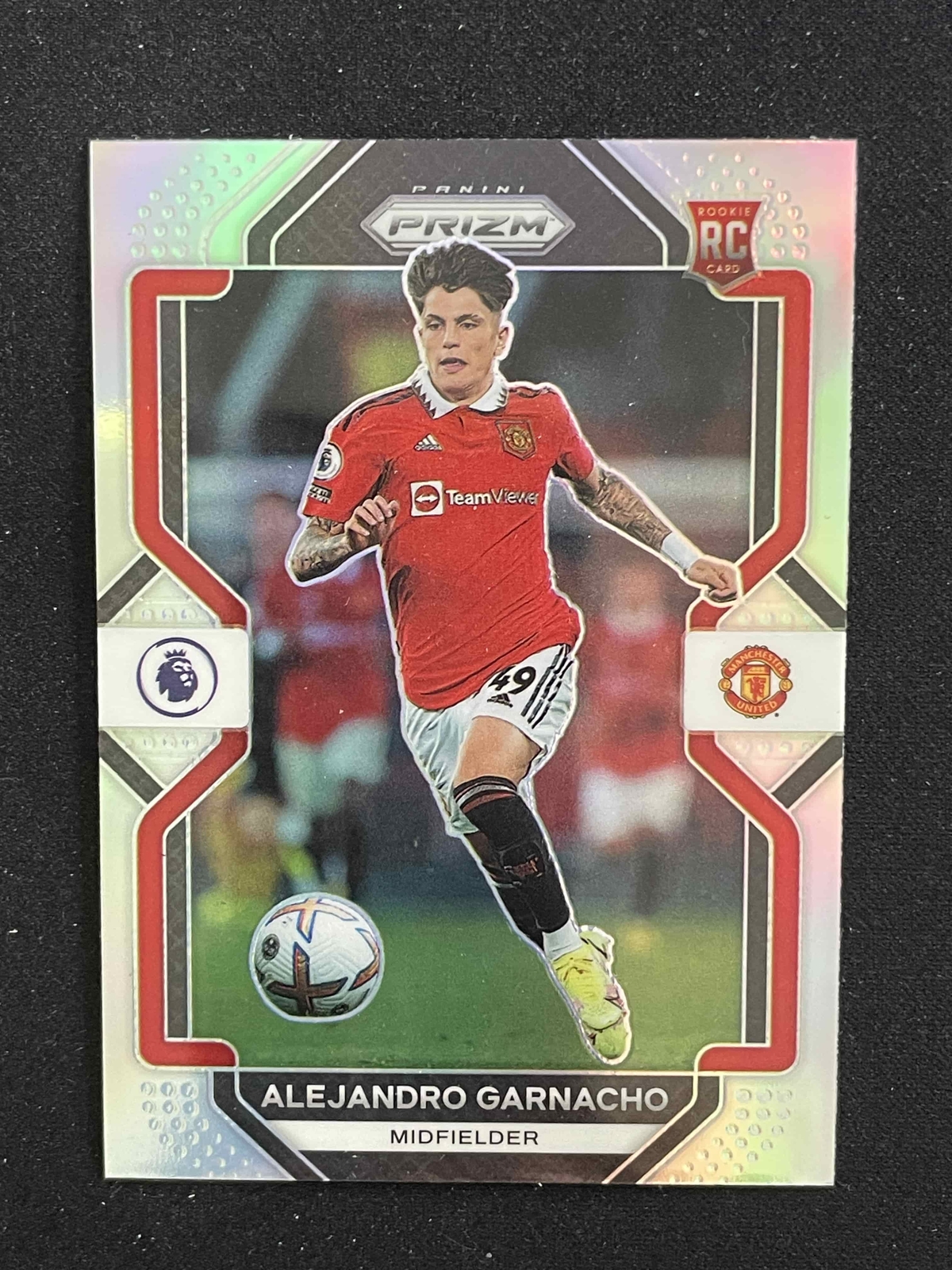 Alejandro Garnacho 2022-23 Panini Prizm Premier League Silver Prizm RC #90
