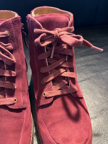 Fitflop Kaya Borgoña Gamuza Botín Cremallera Con Cordones Tacón de Cuña Ligero Reino Unido 4 - Imagen 6 de 15