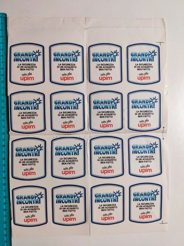 ADESIVO UPIM GRANDI INCONTRI STICKER AUTOCOLLANT AUFKLEBER 80s ORIGINAL