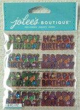 Jolee's Boutique Stickers Happy Birthday Words Repeat 8Pcs.