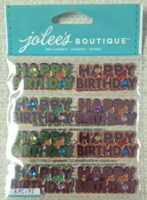 Jolee's Boutique Stickers *Happy Birthday Words Repeat 8Pcs.