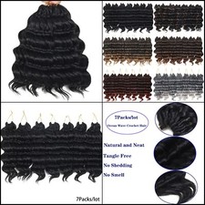Ocean Wave Crochet Hair: Pre-Looped Curly Braiding, 7 Packs