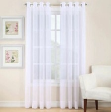 Voile 84" Sheer Grommet Window Curtain Panel in White