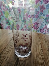 Glasvase Hyazinthen Glas Vase Zwiebelglas  Blumenvase Deko transparent geblümt