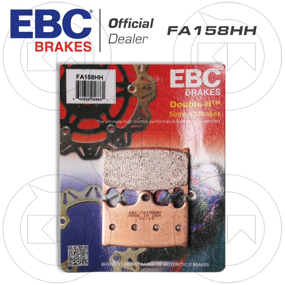 4 PASTIGLIE FRENO ANTERIORE SINTER EBC FA158HH per SUZUKI SV 1000 2003-2007 - Immagine 2 di 4